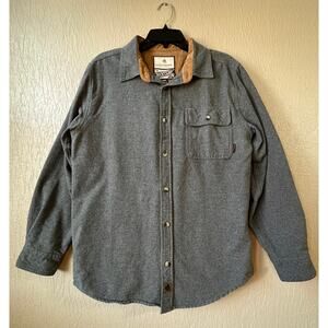 Legendary Whitetails Buck Camp Cabincore Men's Flannel Button Up Shirt Gray MD